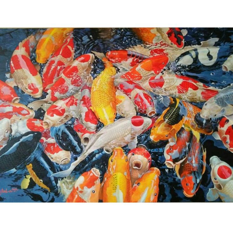 lukisan ikan koi