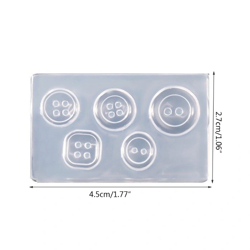 Glitter Crystal Epoxy Resin Mold Button Buckle Casting Silicone Mould DIY Crafts Plaster Clay Candle Casting Tool