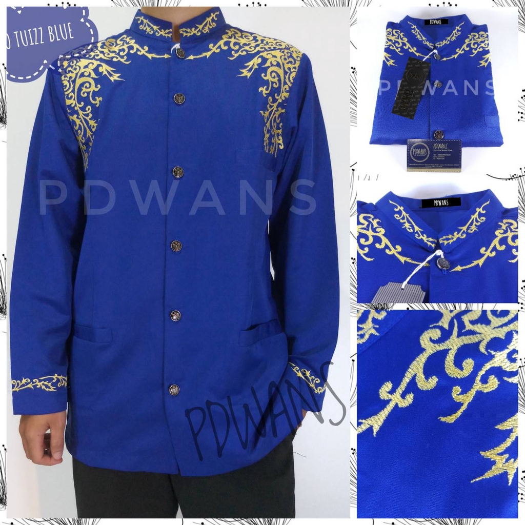 JASKO JAS KOKO BIRU JASKO TUIZZ BLUE Baju Jas Koko JASKOKO Muslim Bordir PREMIUM