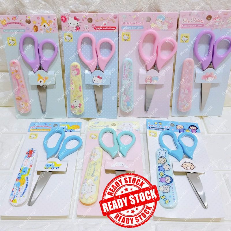 

Gunting Anak Lucu + Tutup Cover Sanrio Karakter Hello Kitty, My Melody, Hummingmint, Little Twin Stars, The Runabouts, Minna No Tabo, Cinnamoroll