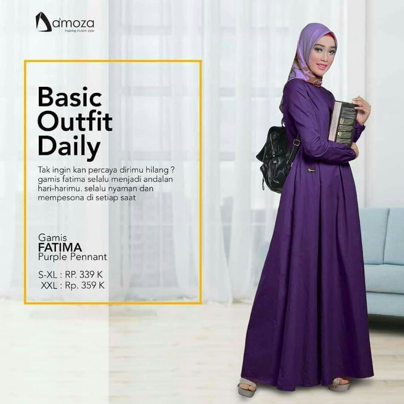 GAMIS DAMOZA FATIMA PURPLE PENNANT FATIMAH