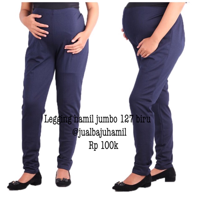 Celana hamil legging jumbo 127 biru