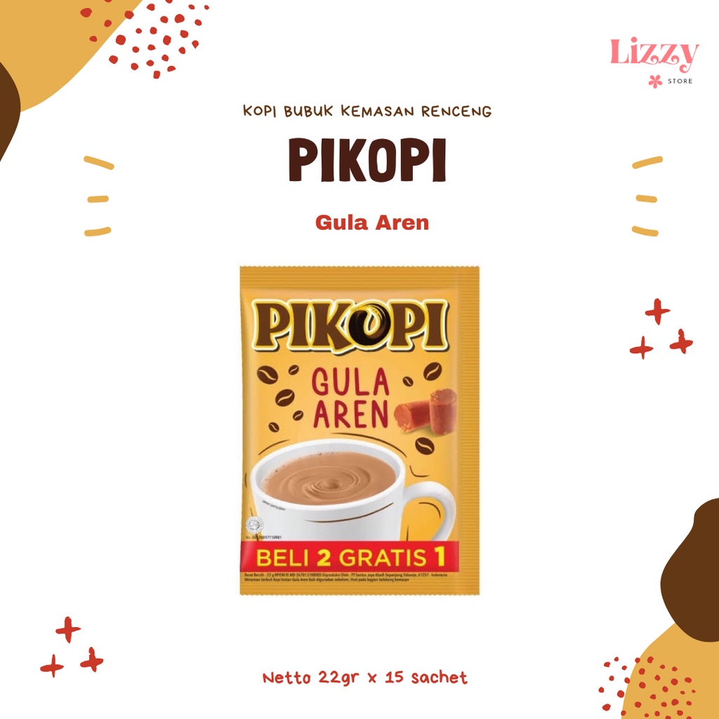 

Pikopi Gula Aren Kopi Bubuk Instan Kemasan Renceng 15 Sachet