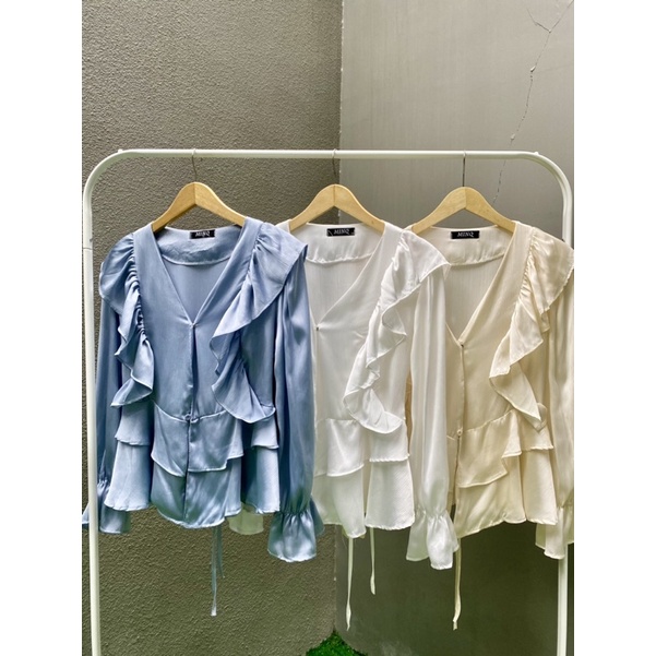 JUNGSUN TOP/BLOUSE SILK/ATASAN SILK/ATASAN KOREA