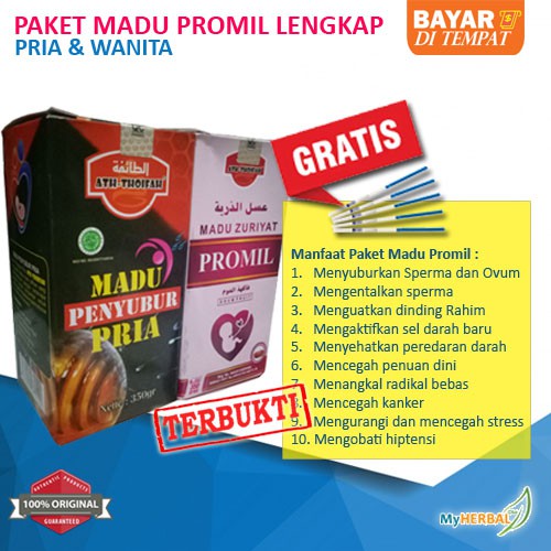 

COD Paket Promil Madu Penyubur Pria & Madu Penyubur Kandungan Madu Zuriyat