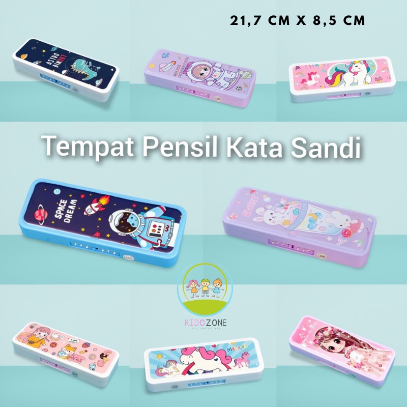 Kotak Tempat Tepak Pensil Anak Kode Laki Laki Perempuan 2 Layer PC0004