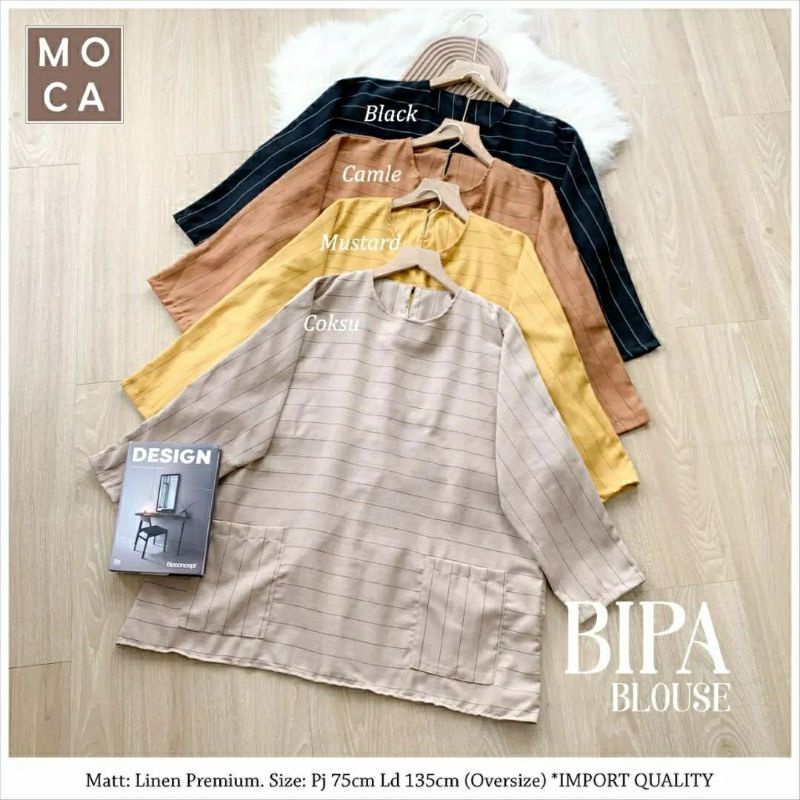 Bipa Blouse, BLOUSE OVERSIZE SUPER CANTIK FIT XXXL LD 135 BAHAN LINEN PREMIUM TERMURAH OOTD MODIS