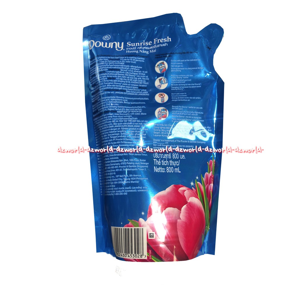 Downy Sunrise Fresh 720ml Refill Pouch Pewangi Dan Pelembut Pakaian Baju Downi Down Ny Sunrised Freshener Kemasan Biru Isi Ulang
