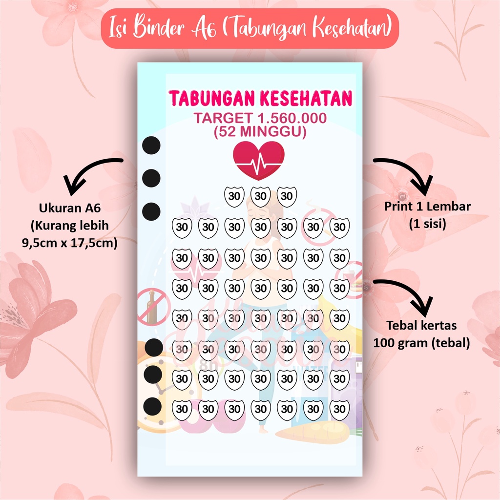 

isi kertas binder a6 ring 6 tabungan kesehatan
