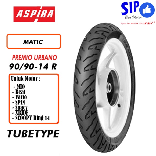 Ban motor matic Aspira Premio Urbano 90 90 14 Tubetype