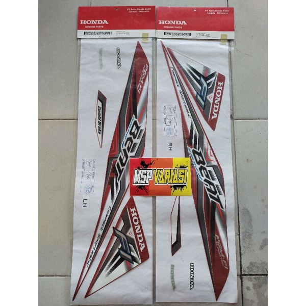 Striping List Stiker Honda Beat Fi 2015 Merah Idiling Stop Original AHM ( 871X0 K25 610ZBR dan 1