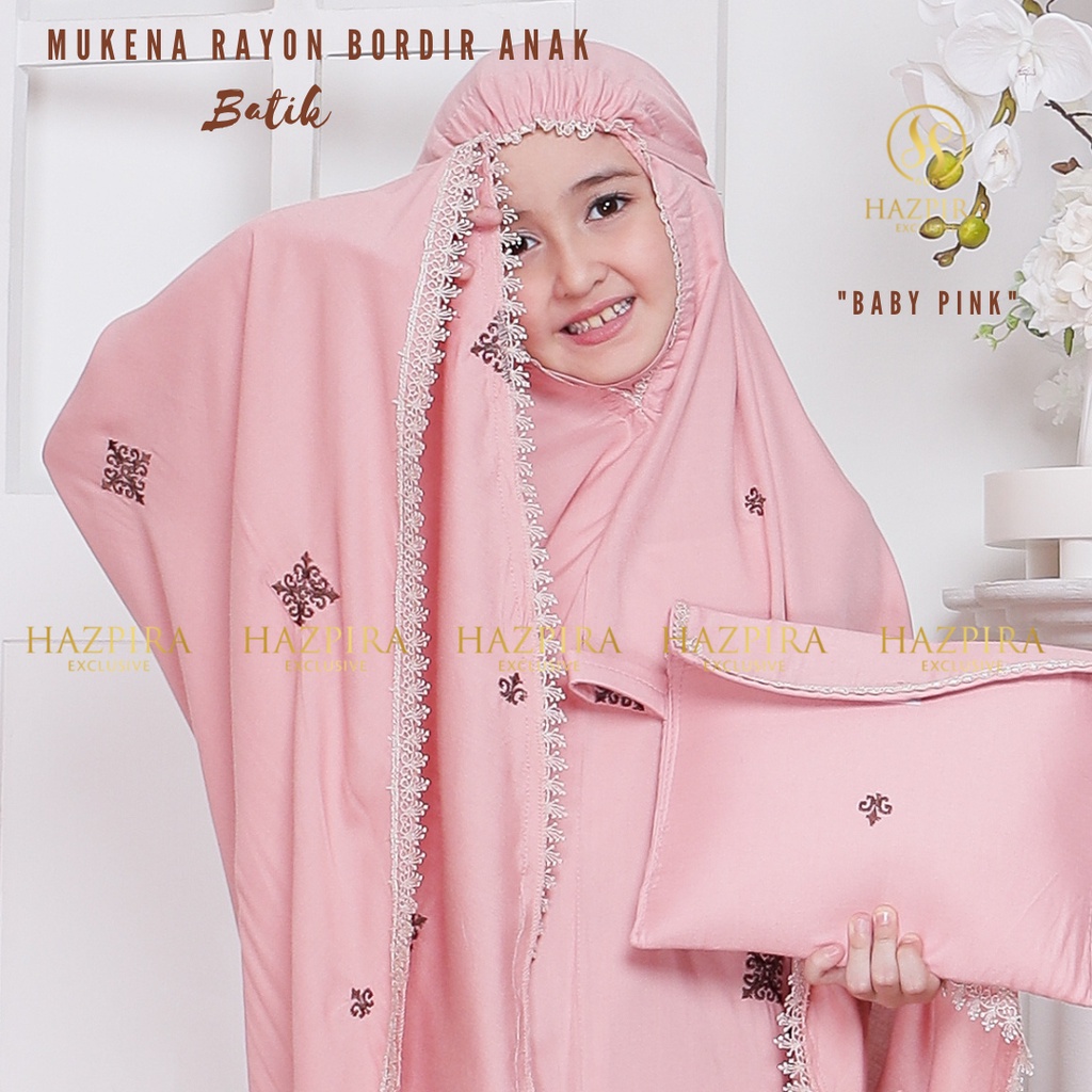 MUKENA ANAK BORDIR BATIK KAIN RAYON UMUR 5-15 TAHUN