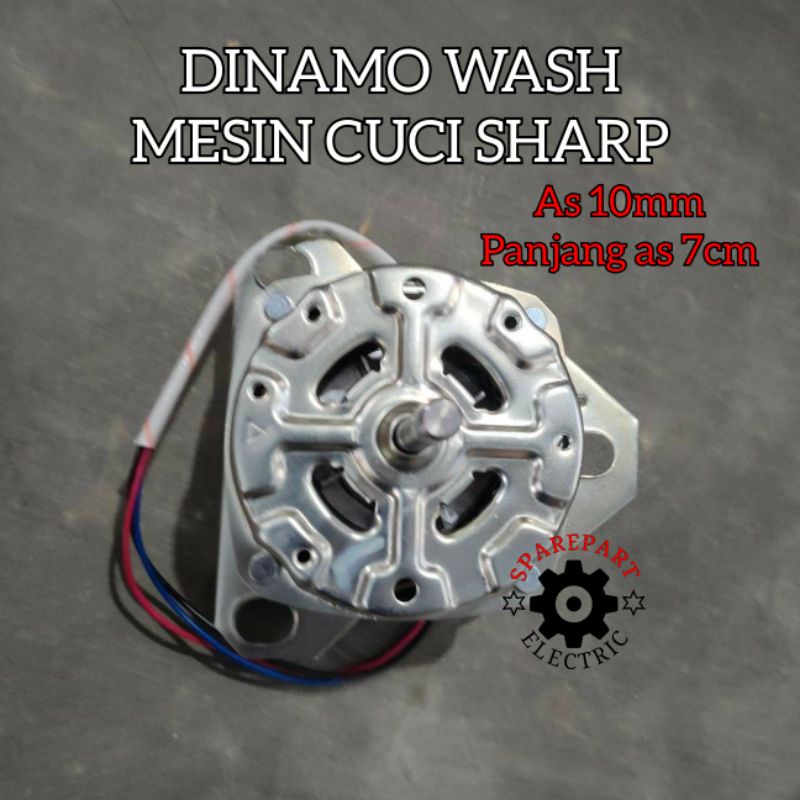 DINAMO MOTOR WASH MESIN CUCI SHARP DLL ASLI TEMBAGA AS 10MM