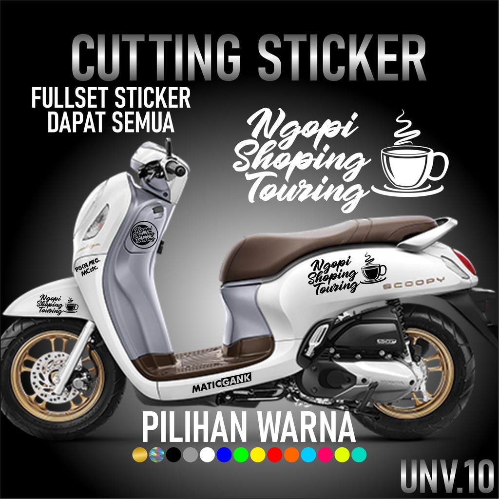 Cutting Sticker Nopi Shopping Touring Satu Set  Aksesoris Stiker Striping Motor Honda Scoopy 2010 20