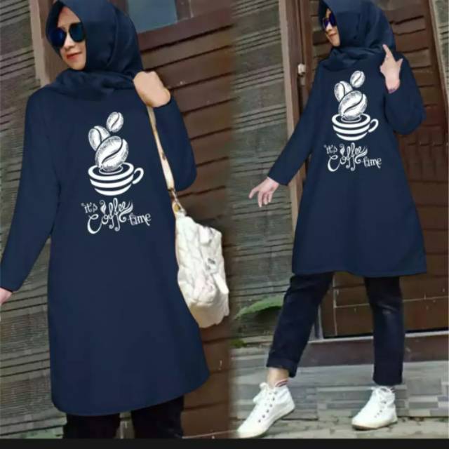 COD TUNIK FASHION MUSLIM COFFEE TIME ATASAN MUSLIM WANITA