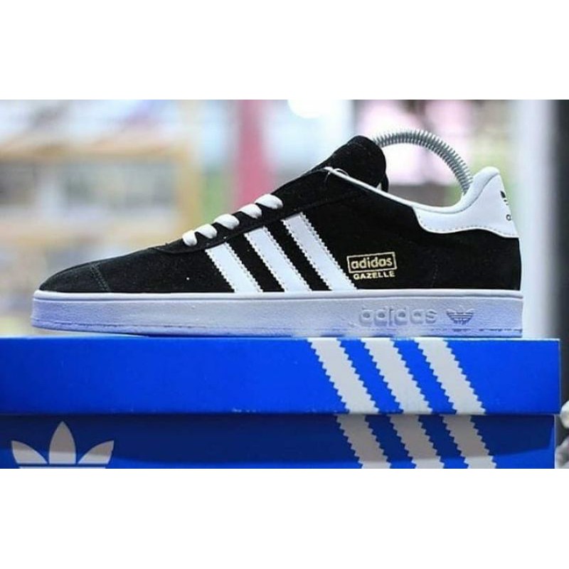 Sepatu Adidas Gazelle Black White Navy Kuning Yellow Sneakers Nonton Bola Kado Hadiah Pria Cowok