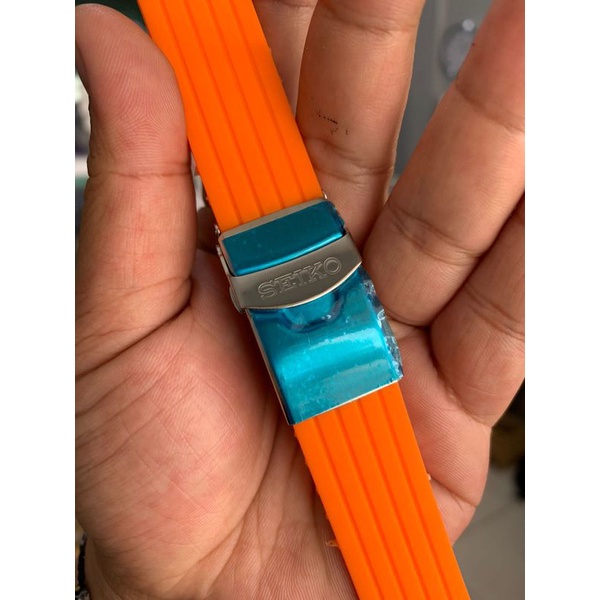 Strap Tali Jam Tangan Rubber seiko Oren 22MM