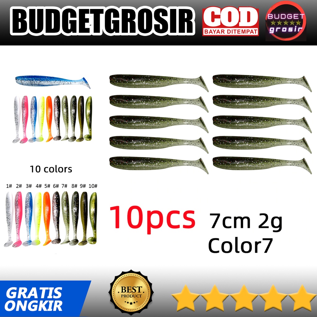 Umpan Pancing Ikan Flashing Jig Sea Lure Bait 7 cm 10 PCS - Black White