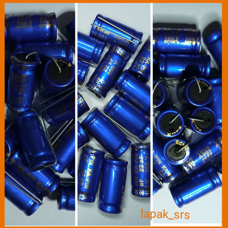 New capasitor nonpolar ukuran 22uf 100v non polar / np elna
