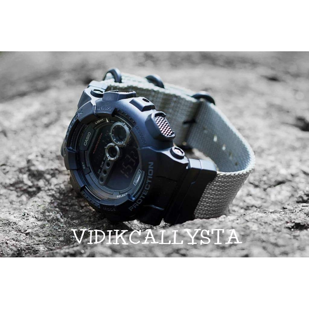 Tali Jam Tangan G-Shock Canvas Abu Nato Zulu Gshock Kanvas Dengan Adapter Adaptor Gray