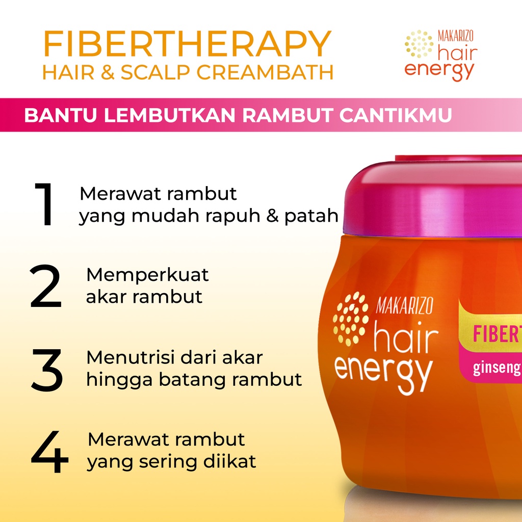 Makarizo Hair Energy Fibertheraphy Creambath Ginseng Extract 500 mL / Hair Spa / Hair Mask-3