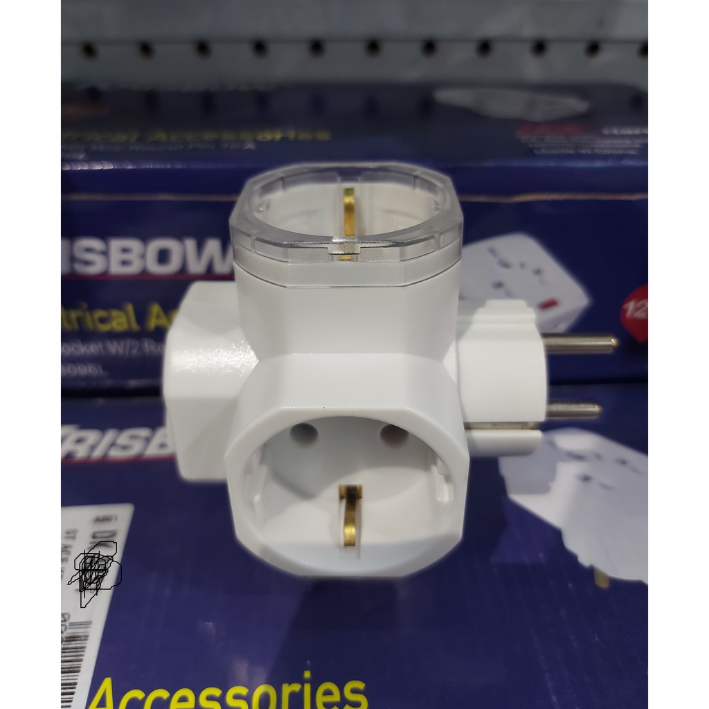 STEKER 3 ARAH / ADAPTOR DENGAN ON OFF / 3 WAY ADAPTOR WHT 8817