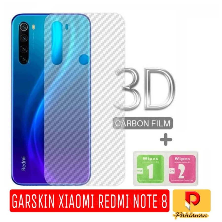 Garskin Carbon Xiaomi Redmi Note 8 Anti Gores Bagian belakang