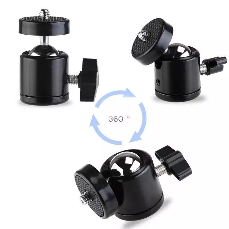 Ring Ball Head Tripod Kamera DSLR BallHead Mini Monopod 360 Swivel 1/4