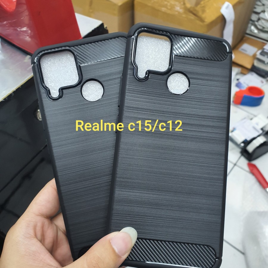 REALME C3 C11 C12 C15 Silicon Carbon Slim Fit Soft Case Premium