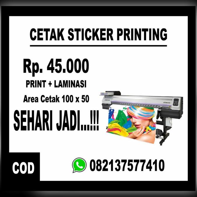 

CETAK STICKER PRINTING SEHARI JADI METERAN SUDAH DI LAMINASI CUCI GUDANG