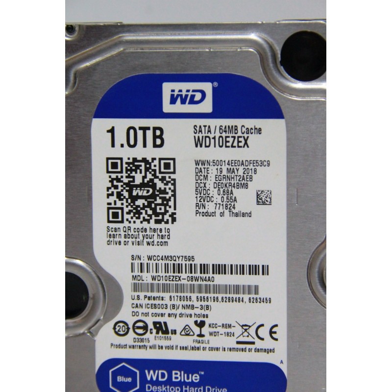 Hard Disk WD Blue Kapasitas 1 TB For Personal Computer (PC)  / Bergaransi 1 Tahun / Silver