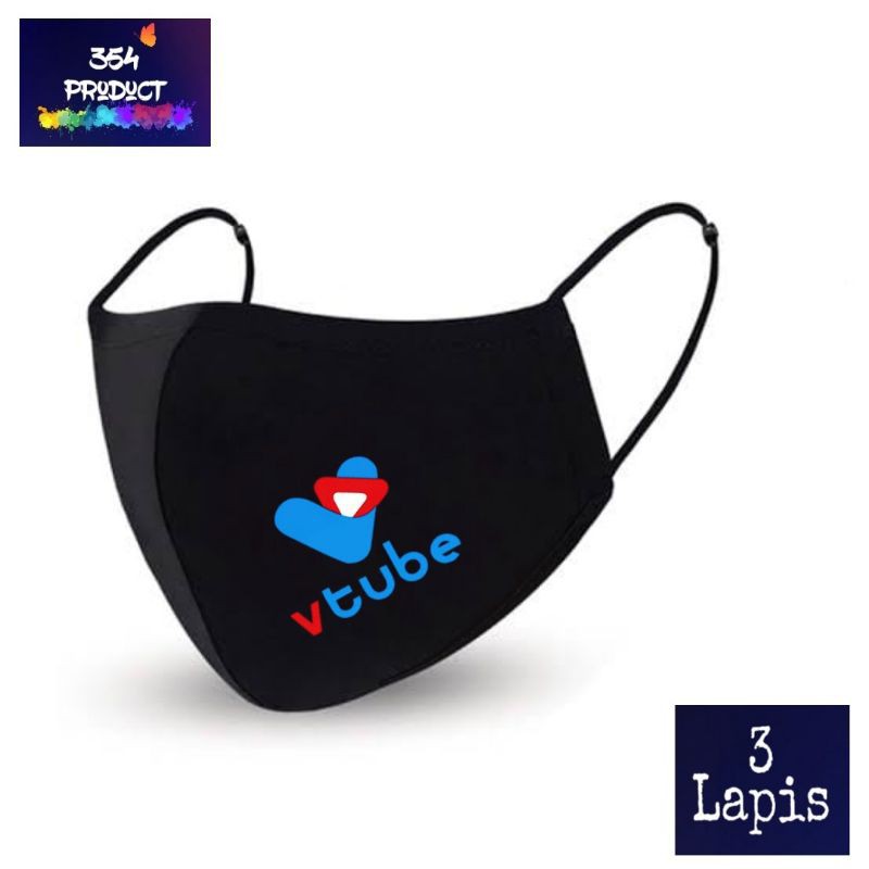 Masker kain 3 Lapis - Vtube