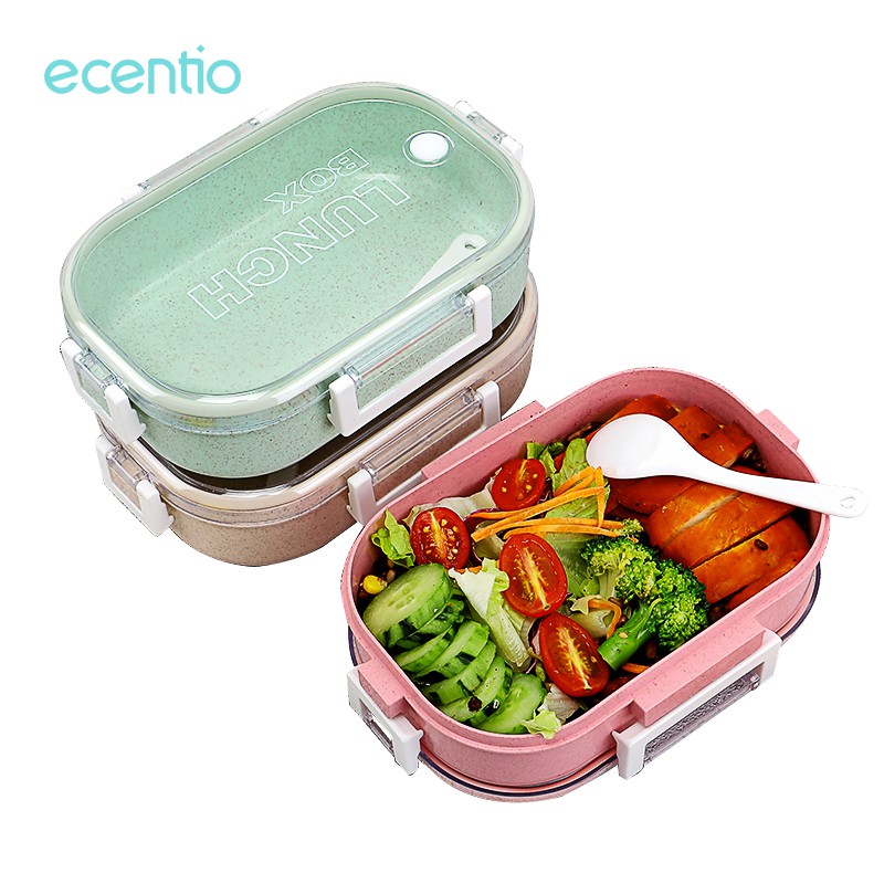 

Ecentio Lunch box 1 Gird with free Spoon 1000ml Kotak Bekal BPA free
