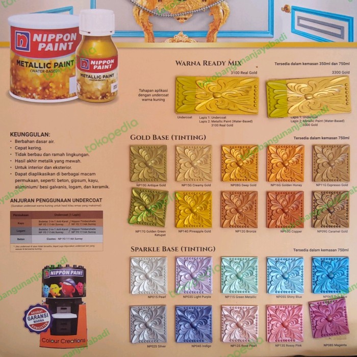

Menakjubkan Nippon Metallic Paint Gold 0,75 L Water Based Diskon