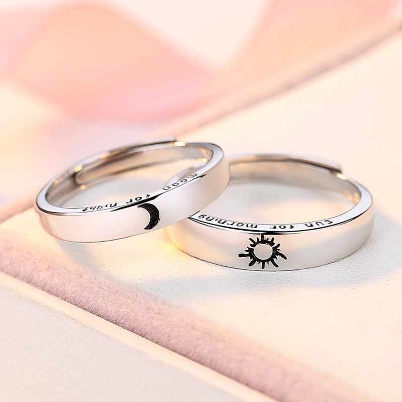 Cincin 925 Silver Desain Matahari Terbenam Bulan Dan Matahari Terbenam Untuk Hadiah Valentine