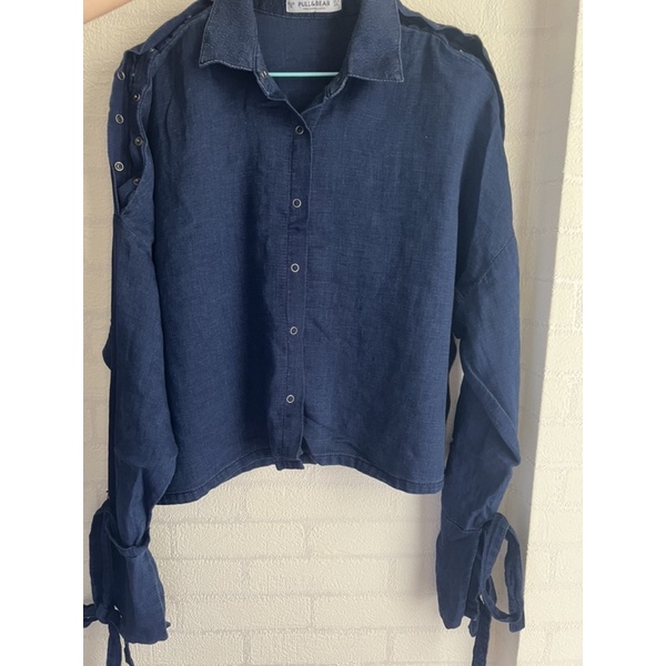 shirt kemeja denim pull n bear