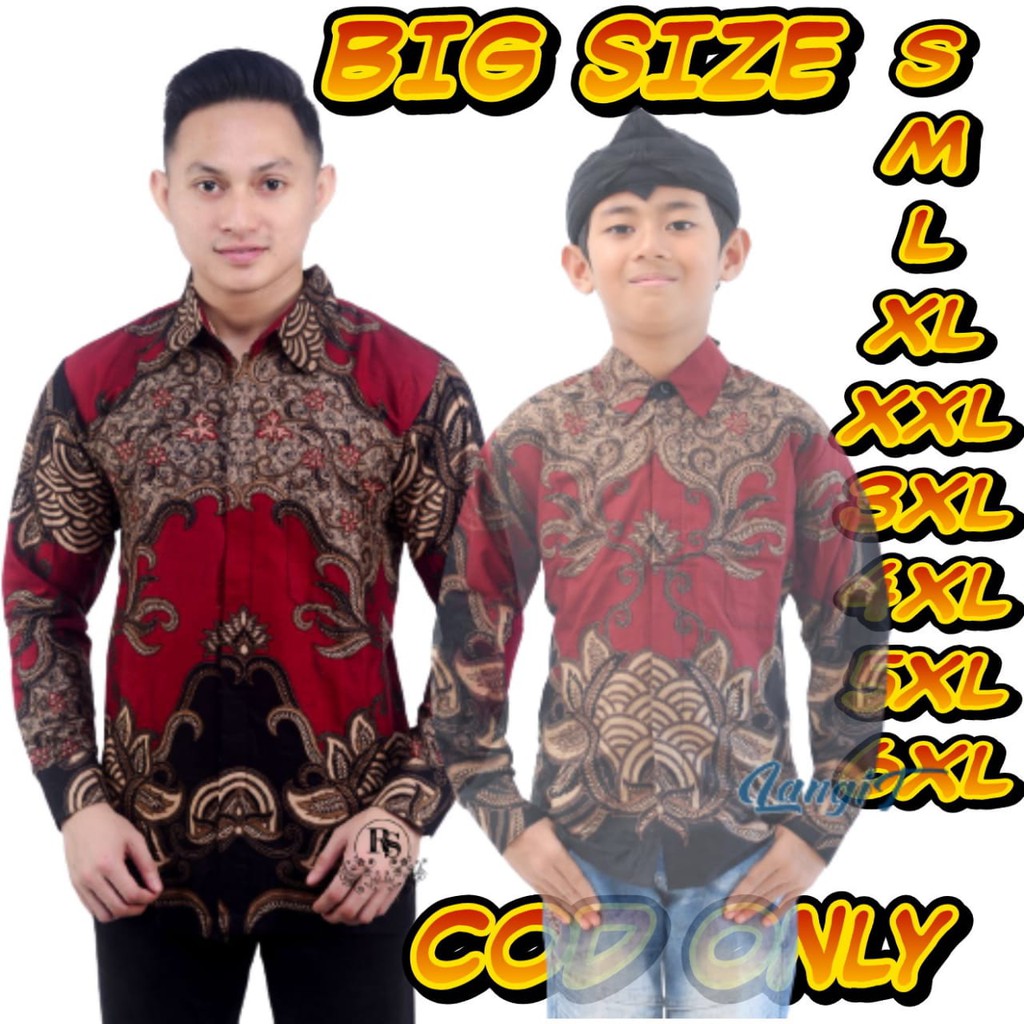 COD KEMEJA BATIK ANAK BAPAK LENGAN PANJANG Batik Couple Ayah Dan Anak Laki Laki Modern