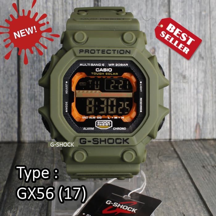 SALE !!!! JAM TANGAN PRIA G-SHOCK CASIO G-GX-56 FULL HITAM FULL BLACK TALI HIJAU FULL HIJAU