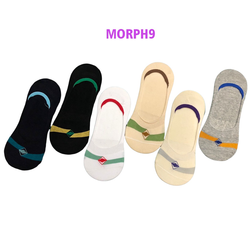 Kaos Kaki Pendek Wanita Invisible Korea Style Hidden 1Pasang (Bahan Katun)(Campur)-Random Morph9