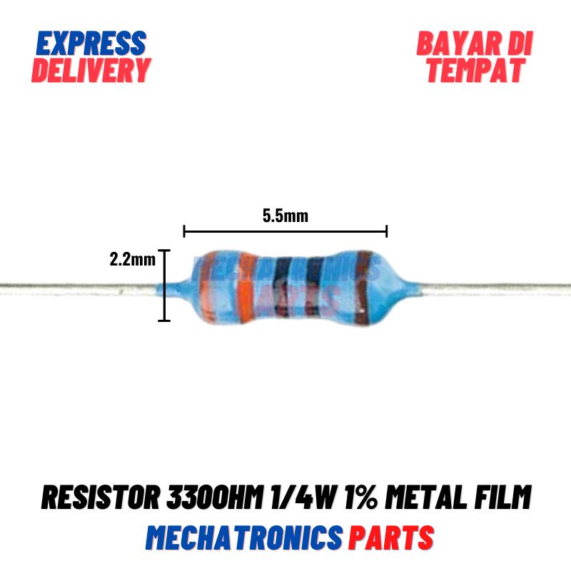 10X RESISTOR 330 OHM 330R 1/4W 1% METAL FILM