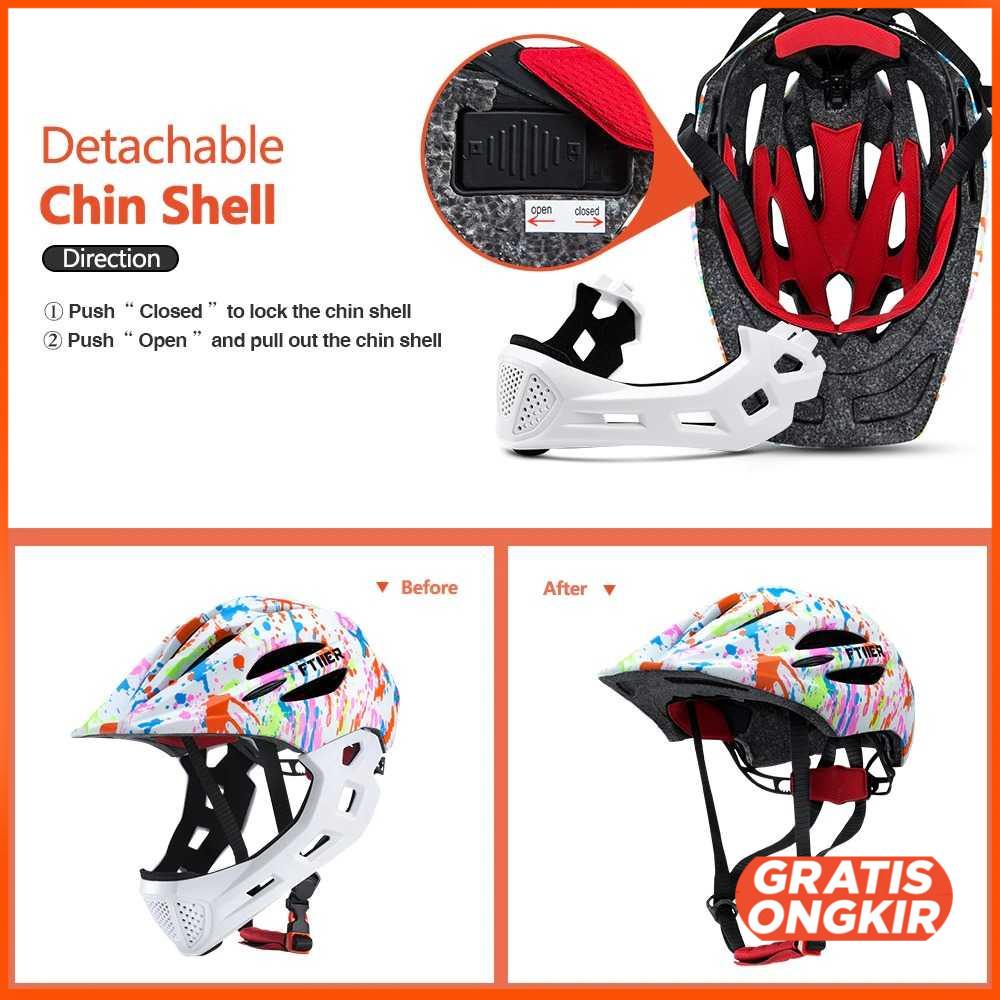 Helm Modular Sepeda Anak Full Face Bike Riding Helmet - CHF78