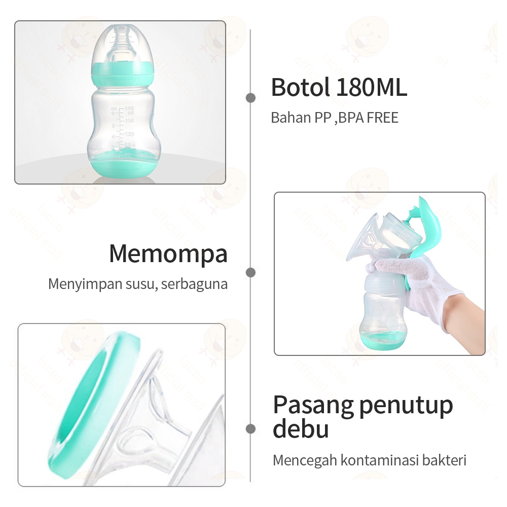 Lacoo Pompa asi manual Single breast pump 180ml BPA Free