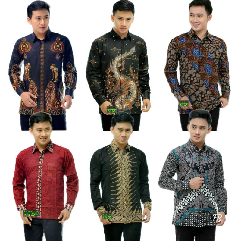 BSWART Batik HRB026 Kenongo Hem Pendek Padi Pekalongan M L XL Batik Pria MURAH Modern Grosir