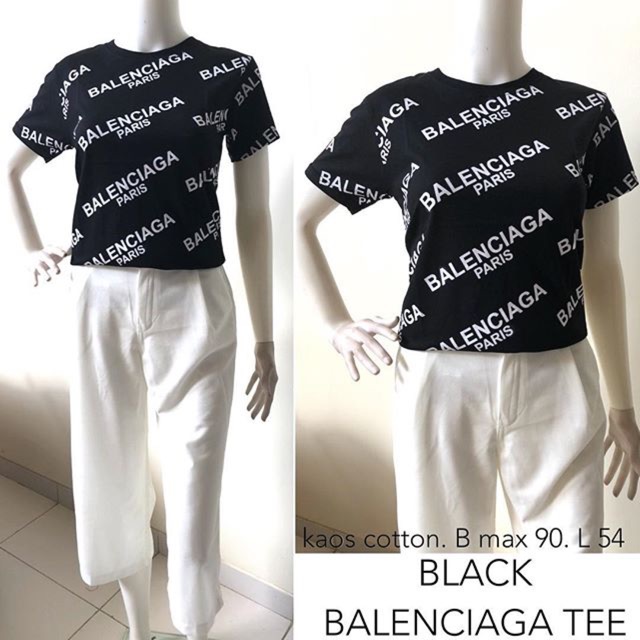Kaos T-shirt Balenciaga Tee Comfy Black Hitam