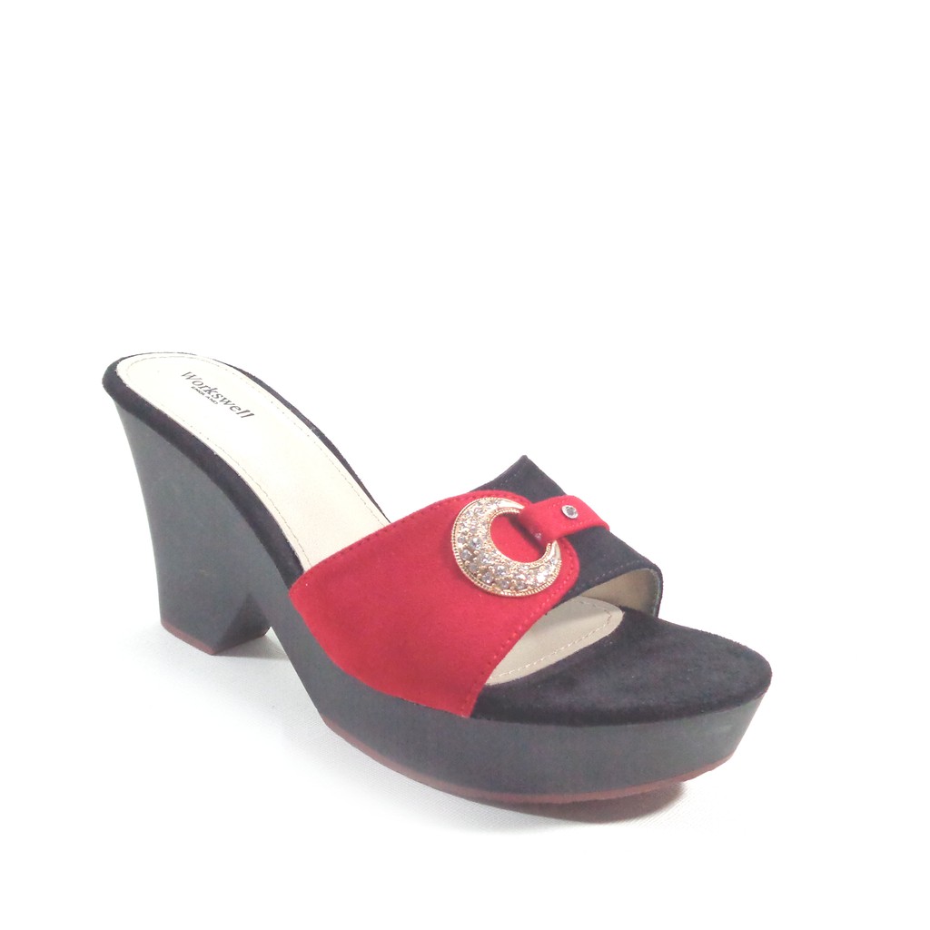 Workswell Sandal Wedges Wanita Warna Merah Kode 32H09R