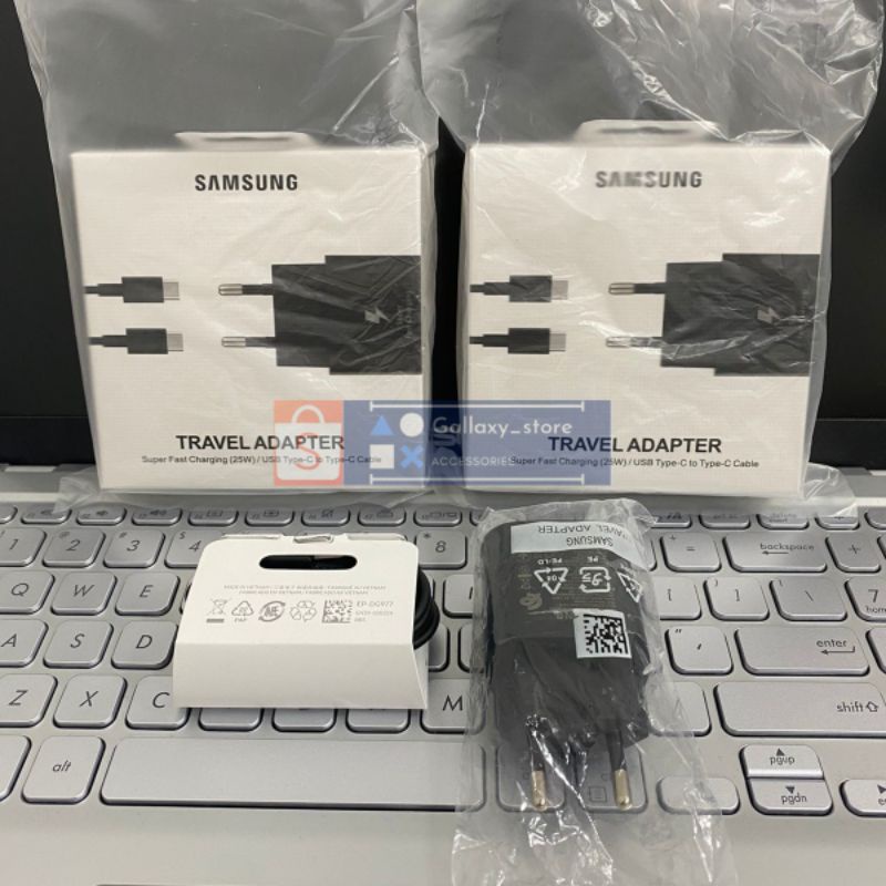 TC CHARGER SAMSUNG a53 a33 a73 note 10 25W ORIGINAL FAST CHARGING USB C TO USB C adaptor fast note 4