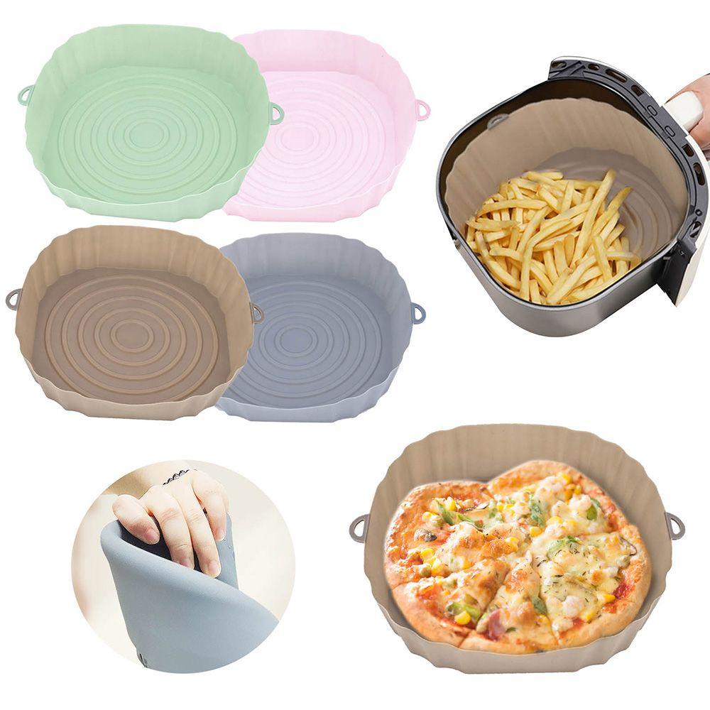 Nickolas1 Air Fryer Tray Silicone 20cm Pot Reusable Fried Chicken Basket Mat Aksesoris Baking Alas Panci Oven