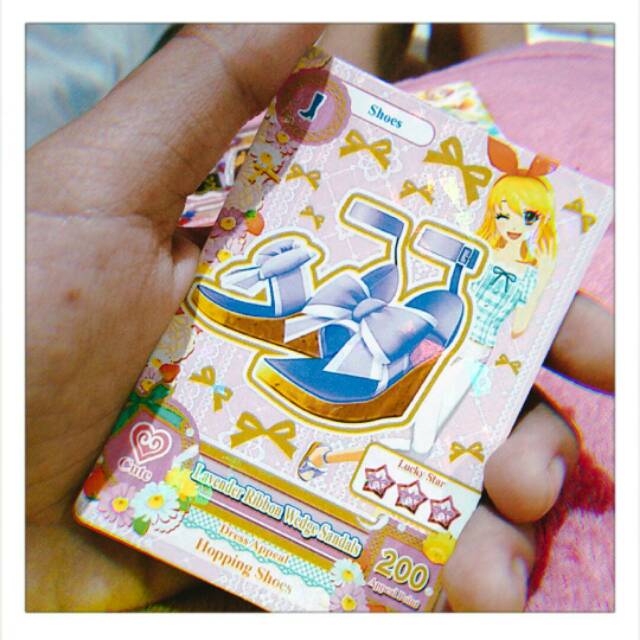 Kartu Aikatsu REPLIKA Lavender Ribbon Wedge Sandals