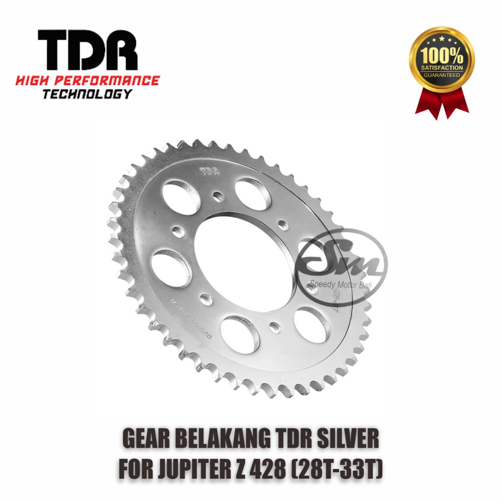 Gear Gir Belakang/Rear Sprocket TDR Silver For Jupiter Z 428 (28-33T)