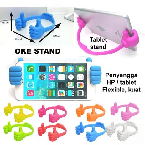 OK STAND Peyangga HP &amp; Tablet Thumb Holder Standing Landscape Universal Dudukan